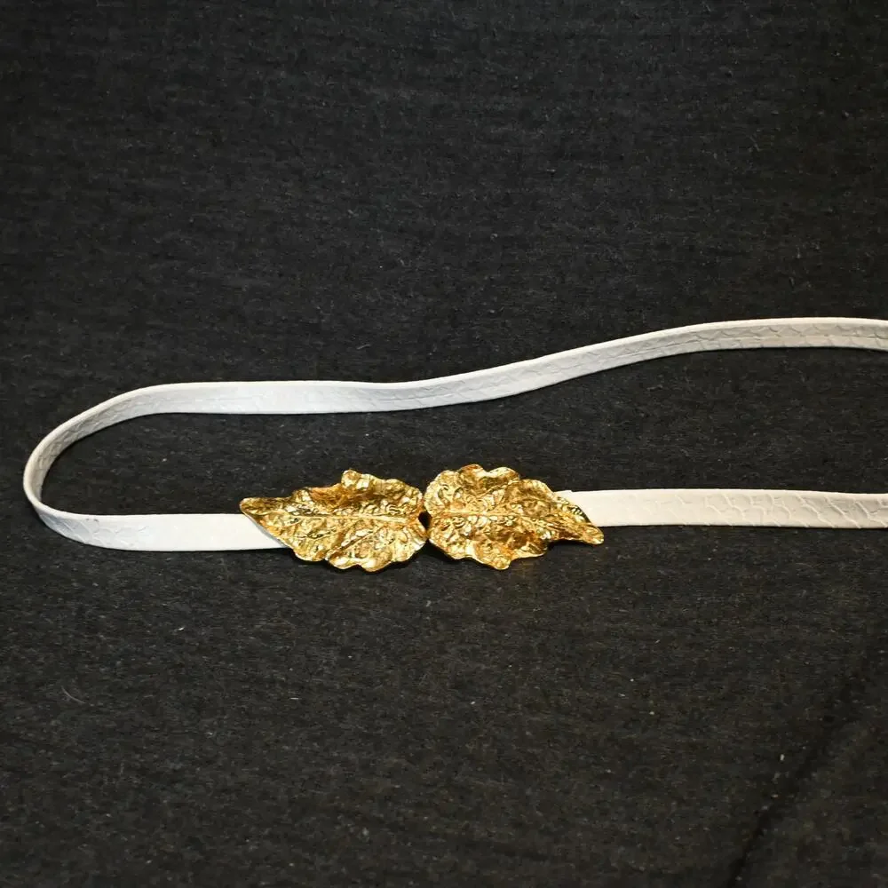 VINTAGE Mimi Di N 1981 Gold Tone Leaf Belt Clasp Buckle 28